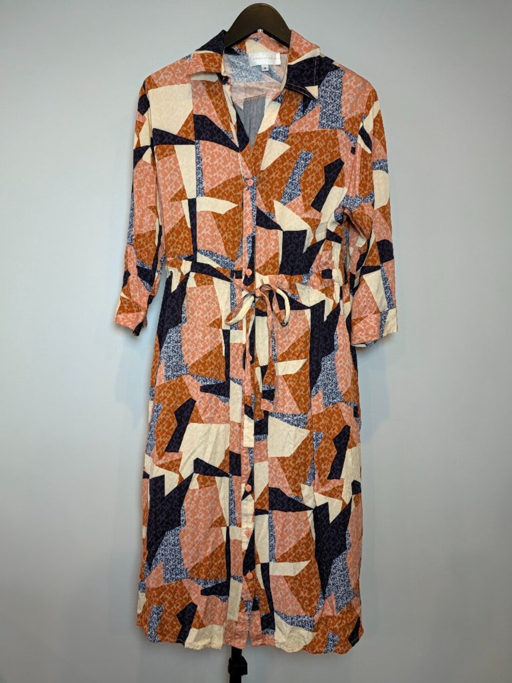 Anthropologie Corey Lynn Calter Women's Size S Abstract Print Belted Shirtdress